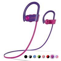 LETSCOM Bluetooth Headphones IPX7 Waterproof, Wireless Sport Earphones, HiFi Bass Stereo Sweatproof Earbuds W/Mic, Noise Cancelling Headset for Workout, Running, Gym, 8 Hours Play time