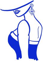 hBARSCI Woman in Hat Vinyl Decal - 5 Inches - for Cars, Trucks, Windows, Laptops, Tablets, Outdoor-Grade 2.5mil Thick Vinyl - Royal Blue