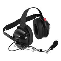 Rugged Radios H42-BLK Behind The Head Two-Way Radio Headset with Dynamic Noise Cancelling Microphone, Push to Talk, and 3.5mm Input Jack for Music & MP3 Players
