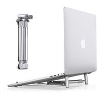 Dream-C Portable Laptop Support Stand, Cooling Heat Elimination Adjustable X-Stand Folding Aluminum Stand Support Compatible with MacBook, Laptop Riser for PC, Notebooks 12"-17" Screen(Silver)