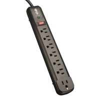 Tripp Lite 7 Outlet (6 Right Angle + 1 Transformer Outlet) Surge Protector Power Strip, 4ft Cord, Black, Lifetime Limited Warranty & $25K INSURANCE (TLP74RB)