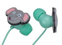 My Doodles Fun Novelty Child Friendly Character in-Ear Headphones Compatible with Mobiles, Smartphones, Laptops, Tablets and MP3 Devices - Elephant