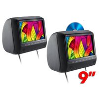 Genius GMPC9-12KIT 9" Car Headrest Monitor Kit with DVD Player/USB/SD High Resolution Display (Black)