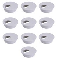 10 Pcs 2 Inch Plastic Desk Cord Cable Hole Cover Grommet Computer Cable Hole Cover Plug Cap White