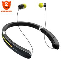 Bluetooth Headphone Wireless Neckband Headset - Lightweight Sweatproof Sport Earphones w/Mic Call Vibrate Alert, Retractable Earbuds for Android Cellphone Tablets TV More