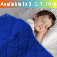 MAXTID Premium Kids Weighted Blanket Set for Kids 5lbs 36x48inches (for Children 30-70 lbs) Blue Premium Cotton with Glass Beads