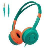 HUOTO Kids Headphones,Wired Headphone Children Girls Boys Foldable Adjustable Stereo,3.5MM Jack On-Ear Headphone Earphones Headset for iPad Cellphones Computer MP3/4 Kindle Tablet with Mic (Green)