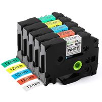 Replace TZe 12mm 0.47 Laminated TZe-231 TZe-431 TZe-531 TZe-631 TZe-731 Compatible Brother P Touch Label Tape Work for Ptouch D210 1880 H110 D400 1830 D600, 26.2 Feet 5-Pack