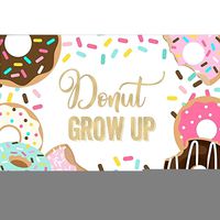 DORCEV Donut Grow Up Photography Backdrop for Kids Birthday Party Background Cartoon Doughnut Colorful Candy Kids Birthday Party Cake Table Banner Kids Birthday Photo Studio Props