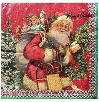 Punch Studio Jolly Santa Christmas Paper Luncheon Napkins (62221), 40 ct