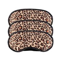 3 Pack Sleep Mask, Leopard Eye Masks Shade Cover for Sleeping, Shift Work, Naps, Travel Pouch Night Blindfold Airplane Relaxing Eyeshade Cover with Nose Pad for Men Women Kids