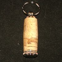 Pill Case Keychain in Maple, Birdseye Sugar and Chrome