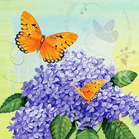 Hi-Look Microfiber Cleaning Cloth, butterfly design - Hydrangea and Butterflies
