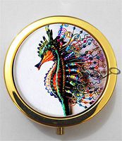 BlackKey Seahorse 3-Compartment Decorative Pocket Gift Box Case Organizer for Pill, Color 2 -2214