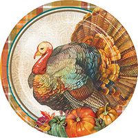 Creative Converting 332035case Traditional Thanksgiving Paper Banquet Plates, One Size, Multicolor