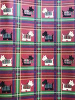 Holiday Scottie Dogs on Red and Green Plaid Christmas Gift Wrapping Paper 12' x 30"