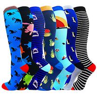 7 Pairs Compression Socks for Women&Men (20-30mmHg)- Best for Running, Travel,Cycling,Pregnant,Nurse, Edema