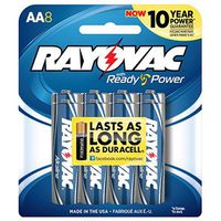 Rayovac Alkaline Batteries, AA Size, 8/Pack
