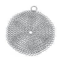 Wandisy Stainless Steel Chainmail Scrubber, Rust Proof Scraper Cleaner for Cast Iron Pan Pot Cookware