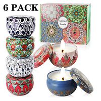 Nancia 6 Pack Scented Candles Gift Set (Lavender, Rose,Vanilla,Amber Musk,Lemongrass,Orange) Soy Wax Tin Candles, Natural Fragrance Candles for Stress Relief and Aromatherapy Candles