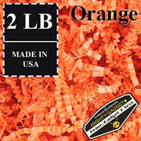 Mighty Gadget (R) 2 LB Orange Crinkle Cut Paper Shred Filler for Gift Wrapping & Basket Filling in a Box