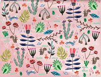 Roger La Borde" Lodestar Pink" Reversible Rolled Gift Wrapping Paper 2 Sheets 19 in x 27.5 in