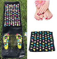 Lolicute Foot Massage Stone Mat，Reflexology Walk Stone Foot Leg Pain Relieve Relief Walk Massager Mat,Acupoint Mat for Acupressure Relaxes The Nerve Ache Ease Tiredness of The Muscle（68.89in*13.8in)