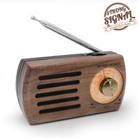 Portable AM/FM Pocket Radio, Retro Walnut Wood Battery Operated Radio with Best Reception, Headphone Jack for Waliking, Jogging, and Travelling