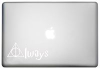 Harry Potter Always MacBook Pro Sticker Vinyl Decal is a Deathly Hallows Harry Potter Decor Decal. Laptop Sizes 11, 12, 13 and 15 inch White