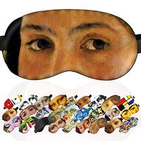 Sleep Mask Masterpieces for Women - 100% Soft Cotton - Comfortable Eye Sleeping Mask Night Cover Blindfoldfor Travel Airplane (The Girl with Peaches, Gift Pack)