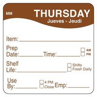 DayMark Day of The Week 2" x 2"  Removable Label, Thursday (Roll of 500)