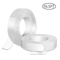 AMASKY Double Sided Tape, Traceless Clear Adhesive Tape 1.2in x16.4ft Multifunctional Reusable Washable Removable Tapes for Household Industrial Mounting Tape