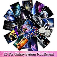 25 Pcs/a Lot Waterproof Nine Planets Stickers Moon Earth Galaxy Solar System Decals for Kids Laptop Fridge Luggage Sticker