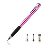 Universal Touch Screen Stylus Pen, Auorld Disc Tip & Fiber Tip 2 in 1 Precision Series Pen for Tablet and Touch Screens Devices (Purple)