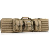 Savior Equipment American Classic Tactical Double Long Rifle Pistol Gun Bag Firearm Transportation Case w/Backpack - 46 Inch Flat Dark Earth Tan