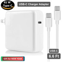 61W USB C Power Charger Adapter,Xpoliman 61W Type C Fast Wall Charger Compatible with MacBook Pro 2018, MacBook Air, iPad Pro 12.9, 11,Lenovo, Samsung, Type C Device-with 6.6ft USB C-C Cable (White)