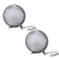 UPZHIJI Tea Strainer,Stainless Steel Mesh Tea Ball 2.1 Inch Tea Infuser Strainers ,Filters Tea Interval Diffuser for Tea (2 pcs)