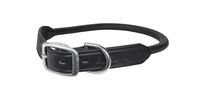 Perri's Lg Black Rolled Leather Dog Collar