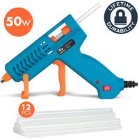 Hot Glue Gun 50W Tilswall Mini Melt Gun Pistola Heats Up Quickly with 12pcs 130mm Glue Sticks Kit, 3 Patents Design, ON-Off Switch for Art, Kids Craft, Sealing, DIY, Home Repairs, Card, Wood, Glass