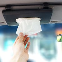 LOCEN Car Sun Visor Tissue Case Napkin Holder Clip Black