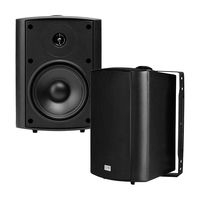 OSD Audio 70V Commercial Patio Speaker Pair- Indoor/Outdoor Stereo, Black - AP520Transformer