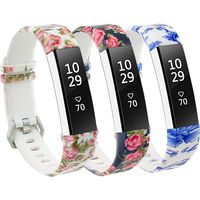RedTaro Bands Compatible with Fitbit Alta and Fitbit Alta HR,Pack of 3(Pink Floral,Blue Floral,Porcelain),Standard Size for 5.5"-8.1" Wrists