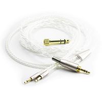 NewFantasia Replacement Audio Upgrade Cable Compatible with Monolith M1060, M1060C, M565, M565 Headphones Silver Plated Wire with 3.5mm 1/8" Male and 6.3mm 1/4" Adapter