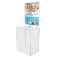 MCB - Large Donation Box - Ballot Box - Suggestion Box - Acrylic Box - Tip Box- with Large Display Area ... (2 Pack)