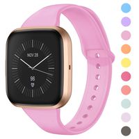 DAIKA Silicone Bands Compatible with Fitbit Versa 2/ Versa/Versa Lite Slim Soft Replacement Wristband Waterproof Accessories Sport Strap for Versa Women Men (Jelly Color,Large Small)