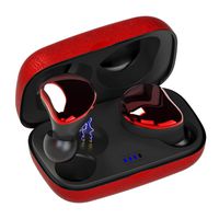 Sontinh CoolBuds True Wireless Earbuds, Bluetooth 5.0 Earphones with 66FT Range & Mini Case, TWS Stereo Headphones with 20H Playtime, Total Bluetooth Earbuds with IPX5 Waterproof Red