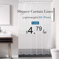 downluxe Set of 3 Clear Shower Curtain Liner 72x72 - PEVA 3 Gauge Light Weight,Waterproof,Odorless with Rust-Resistant Grommets Holes