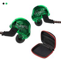 Andiker ZSR-C KZ in Ear Headphones 2BA+1DD Hybrid Earphones HiFi Stereo Bass Headset, Detachable Cable Noise Canceling Headphones for Music Enthusiast Running (No Mic, Green)