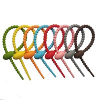 Tangser Colorful All-Purpose Silicone Ties, Multi-use Smart tie, Bag Clip, Bread Tie, Food Saver, Reusable Rubber Twist Tie, Cable Ties, Kitchen Trash Bags (16 Pcs, 8 Colors)