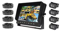 Pyle PLCMTR104 Weatherproof Rearview Backup Camera System with 10.1’’ LCD Color Monitor, Built-in Quad Control Box Screen, (4) IR Night Vision Cameras, Dual DC 12/24V for Bus, Truck, Trailer, Van